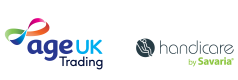 Age UK trading logo with Handicare by Savaria