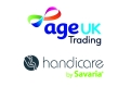Handicare logo, featuring the Age UK trading logo