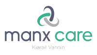 Manx Care logo with subtitle in Manx 