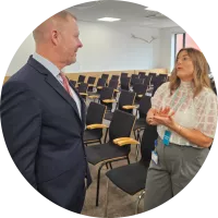Gwenno with Jeremy Miles Cabinet Secretary Health and Social Care