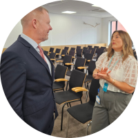 Gwenno with Jeremy Miles Cabinet Secretary Health and Social Care