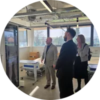 CEO Gary Waltham visits a simulation centre in Wrexham