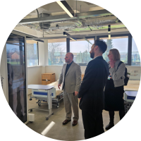 CEO Gary Waltham visits a simulation centre in Wrexham