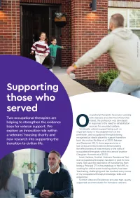 Supporting those who served - OTnews Aug/Sep page