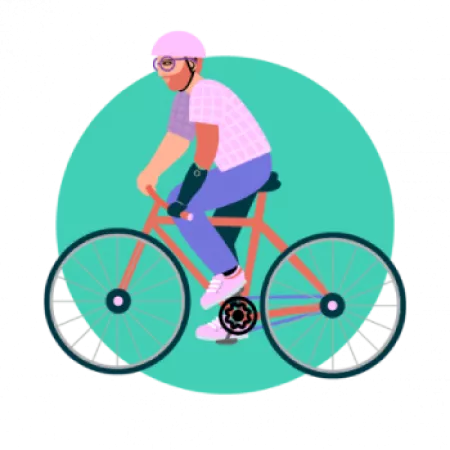 Man riding bicycle
