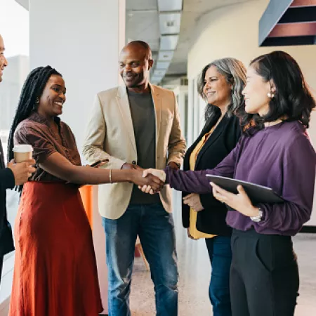 Group of people introducing themselves