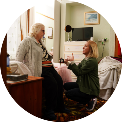 An OT working with someone in their home